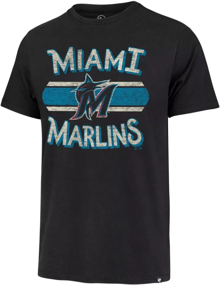 '47 Men's Miami Marlins Black Renew Franklin T-Shirt