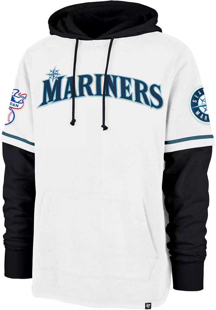 '47 Men's Seattle Mariners White Tri-Stop Cooperstown Pullover Hoodie