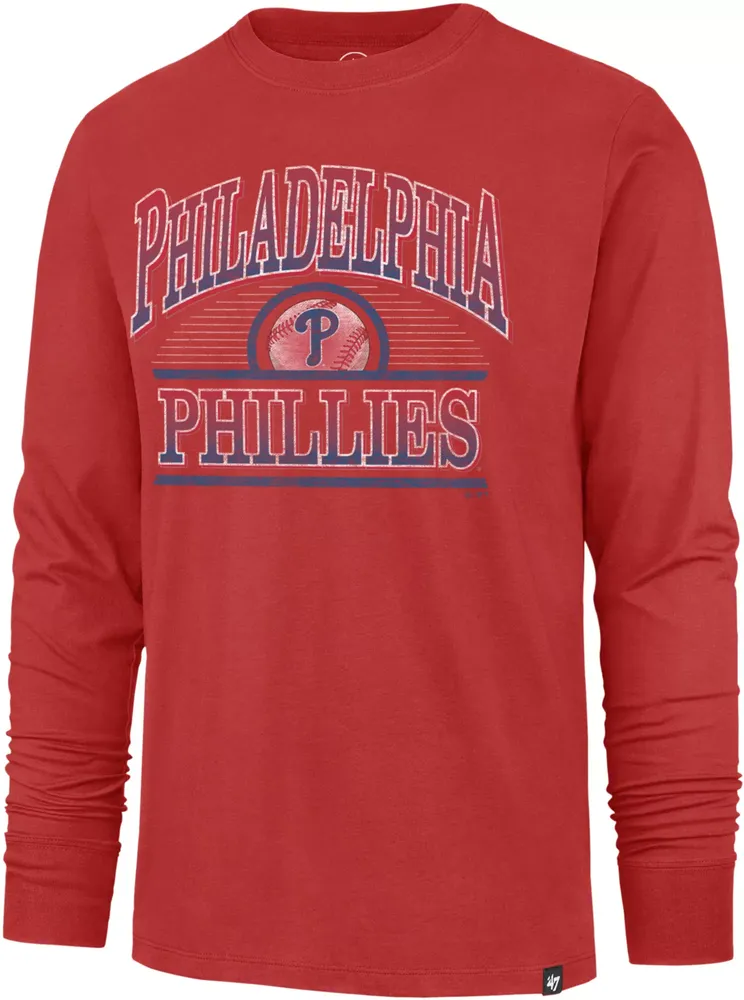 '47 Men's Philadelphia Phillies Red Spin Franklin Long Sleeve Shirt