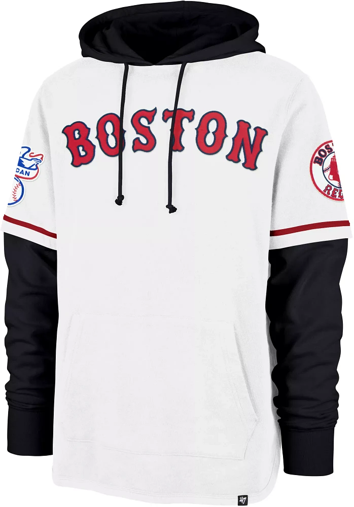 '47 Men's Boston Red Sox White Tri-Stop Cooperstown Pullover Hoodie