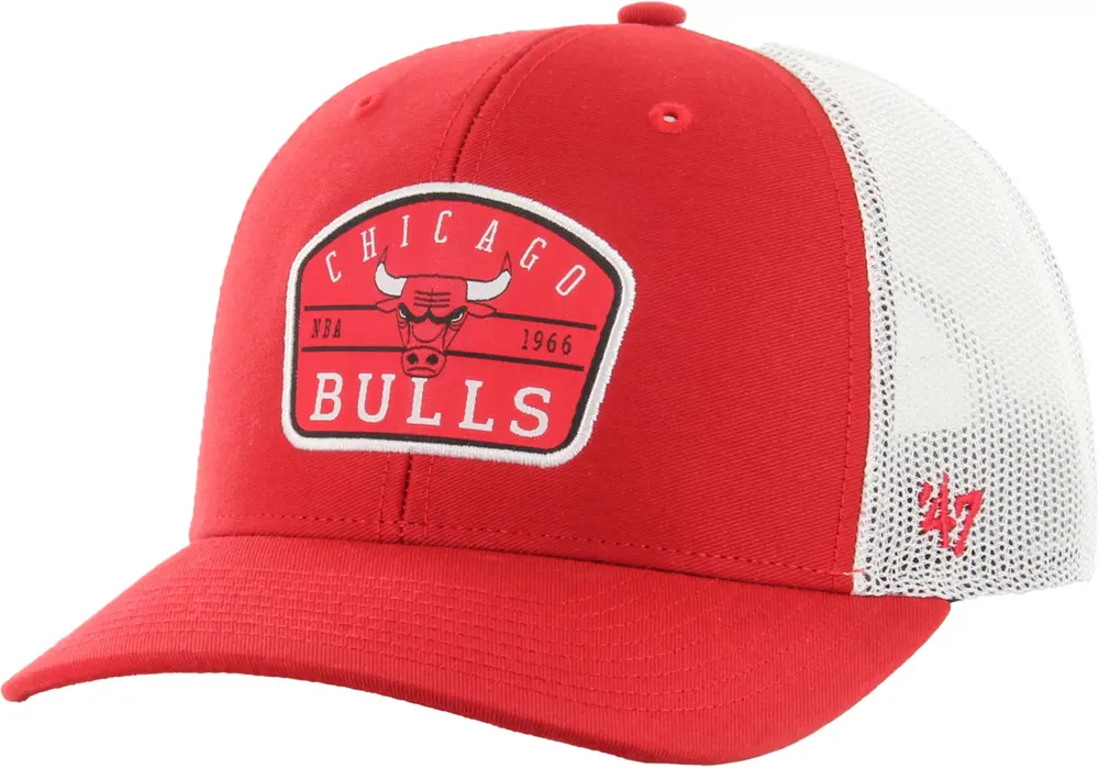 47 Brand Adult Chicago Bulls Red Semi Trucker Adjustable Hat