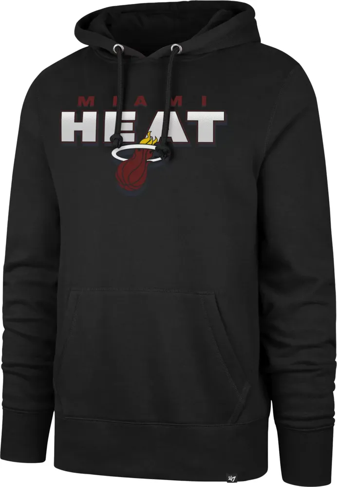 '47 Men's Miami Heat Black Half Drop Headline Hoodie