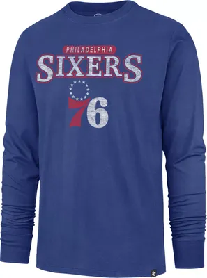 '47 Men's Philadelphia 76ers Blue Linear Franklin Long Sleeve T-Shirt