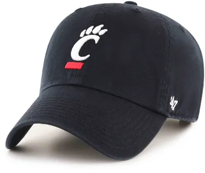 ‘47 Men's Cincinnati Bearcats Black Clean Up Adjustable Hat