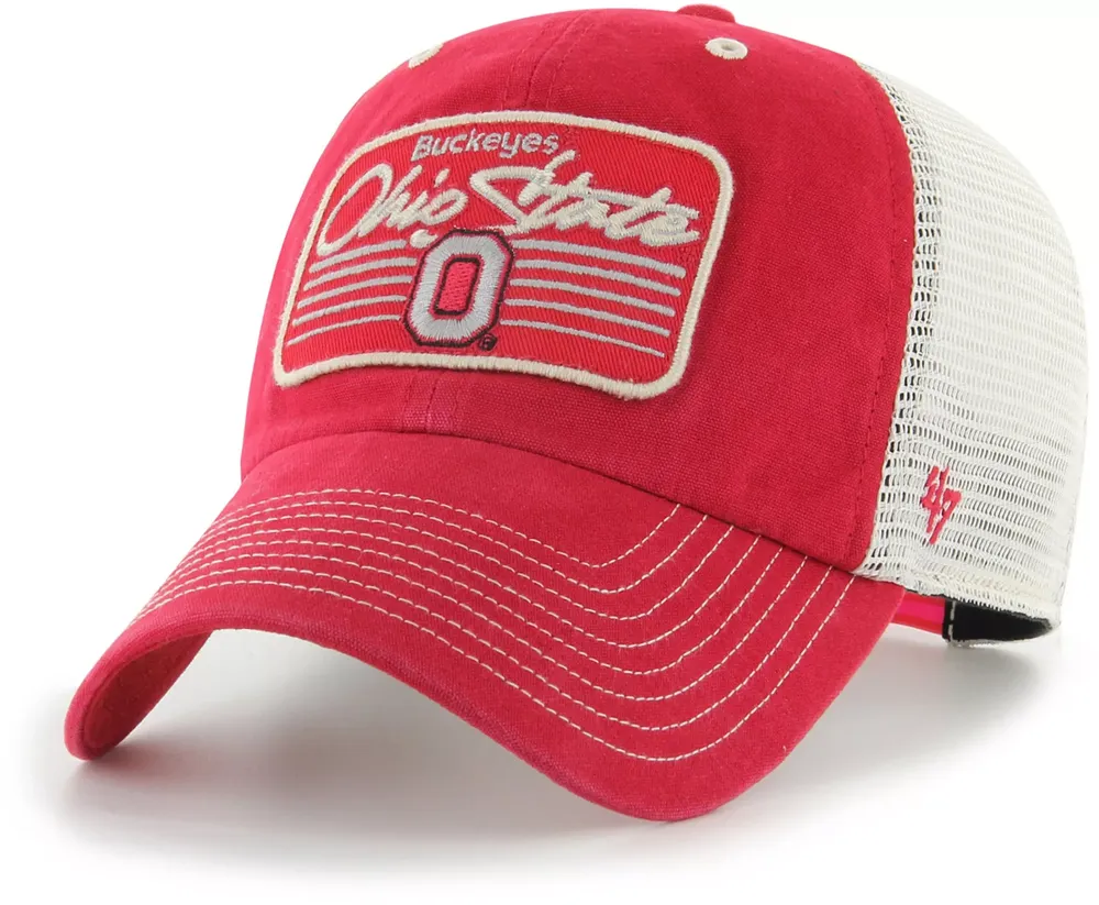 ‘47 Men's Ohio State Buckeyes Scarlet 5 Point Clean Up Adjustable Hat