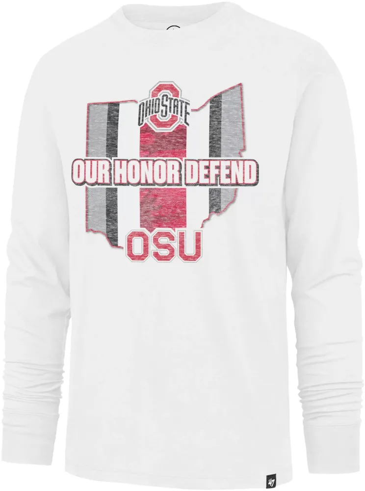 ‘47 Men's Ohio State Buckeyes White Defender Long Sleeve T-Shirt