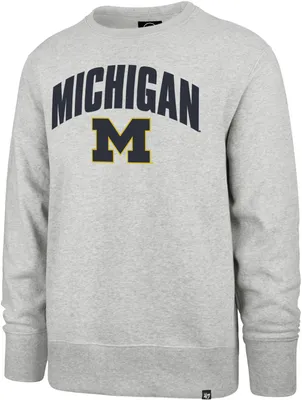 ‘47 Men's Michigan Wolverines Grey Headline Crew Pullover Sweatshirt