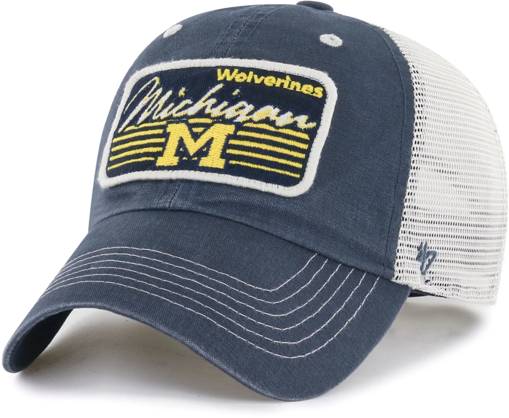 ‘47 Men's Michigan Wolverines Blue 5 Point Clean Up Adjustable Hat