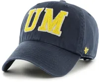 ‘47 Men's Michigan Wolverines Blue Hand Off Clean Up Adjustable Hat