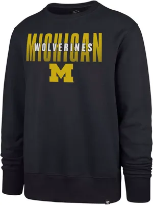 ‘47 Men's Michigan Wolverines Navy Headline Crew Pullover Sweatshirt