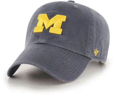 ‘47 Men's Michigan Wolverines Navy Clean Up Adjustable Hat