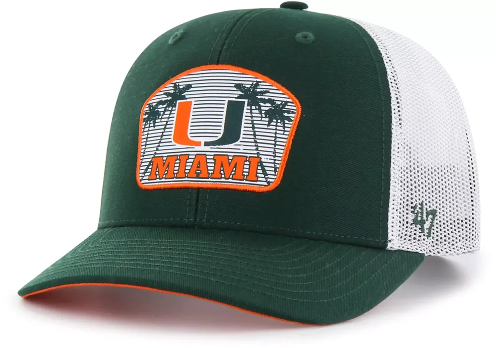 '47 Men's Miami Hurricanes Green Factor Trucker Adjustable Hat