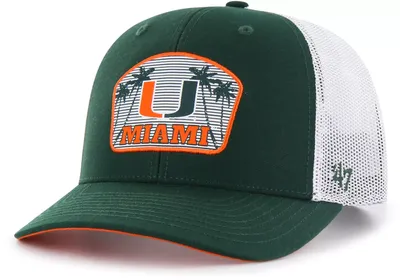 '47 Men's Miami Hurricanes Green Factor Trucker Adjustable Hat