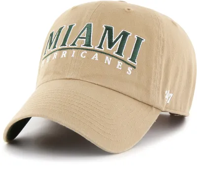 ‘47 Miami Hurricanes Khaki District Clean Up Adjustable Hat