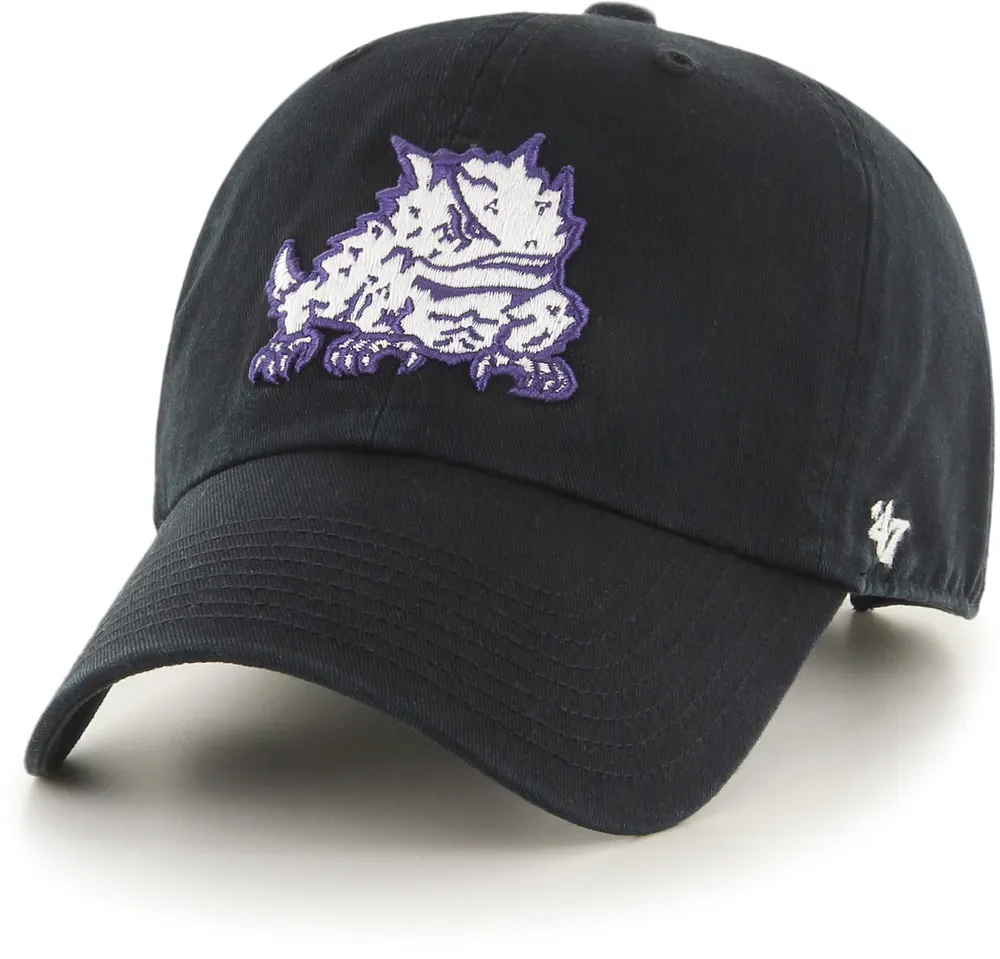 ‘47 Men's TCU Horned Frogs Black Clean Up Adjustable Hat