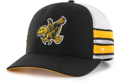 '47 Men's Iowa Hawkeyes Black Straight 8 Trucker Adjustable Hat