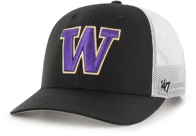 '47 Men's Washington Huskies Black Trucker Adjustable Hat