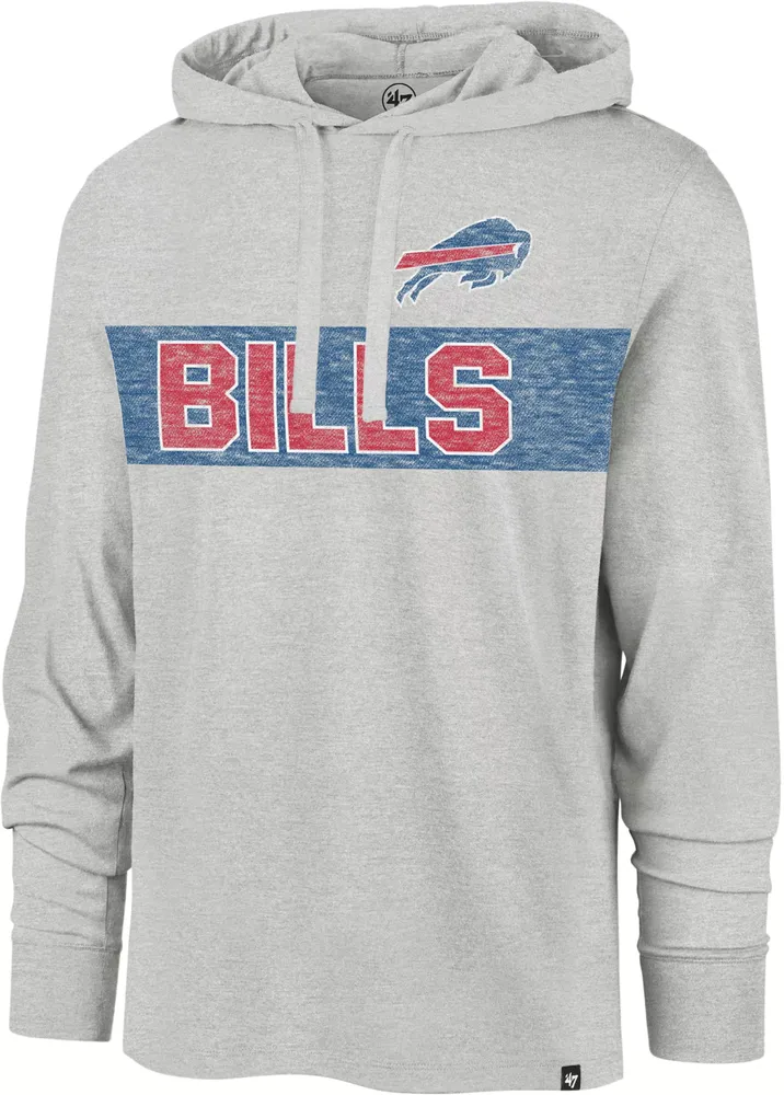 '47 Men's Buffalo Bills Grey Franklin Long Sleeve Hooded T-Shirt