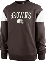 '47 Men's Cleveland Browns Groundbreak Brown Crew Sweatshirt