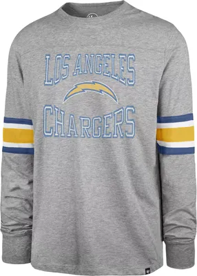 '47 Men's Los Angeles Chargers Cover 2 Grey Long Sleeve T-Shirt