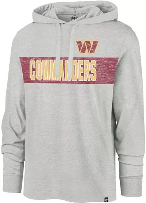 '47 Men's Washington Commanders Grey Franklin Long Sleeve Hooded T-Shirt