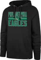 '47 Men's Philadelphia Eagles Block Stripe Throwback Black Hoodie