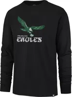 '47 Men's Philadelphia Eagles Premium Franklin Throwback Black Long Sleeve T-Shirt