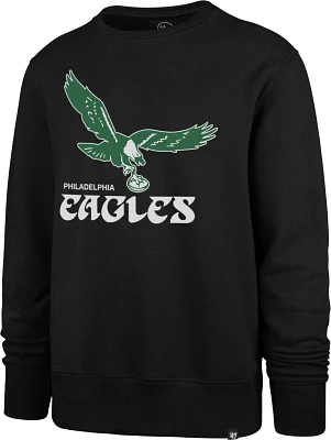 '47 Men's Philadelphia Eagles Throwback Wordmark Grey Crew Sweatshirt