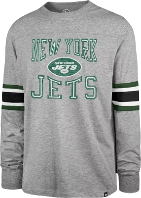 '47 Men's New York Jets Cover 2 Grey Long Sleeve T-Shirt