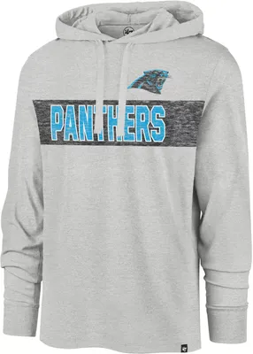 '47 Men's Carolina Panthers Grey Franklin Long Sleeve Hooded T-Shirt