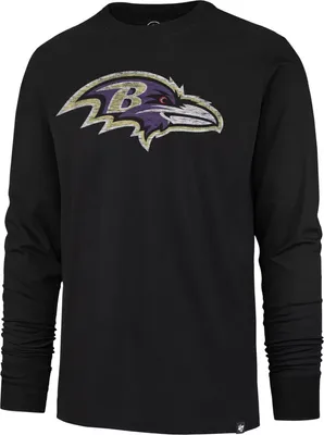 '47 Men's Baltimore Ravens Premium Franklin Throwback Black Long Sleeve T-Shirt