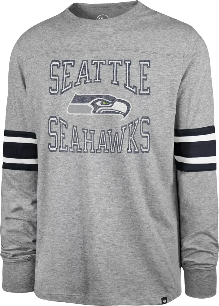 '47 Men's Seattle Seahawks Cover 2 Grey Long Sleeve T-Shirt