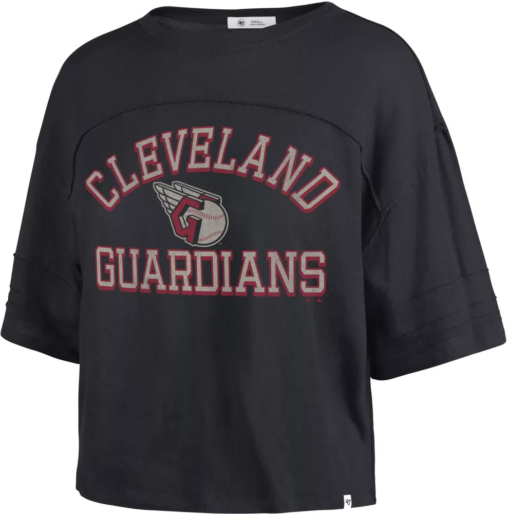 '47 Women's Cleveland Guardians Blue Moon Cropped T-Shirt