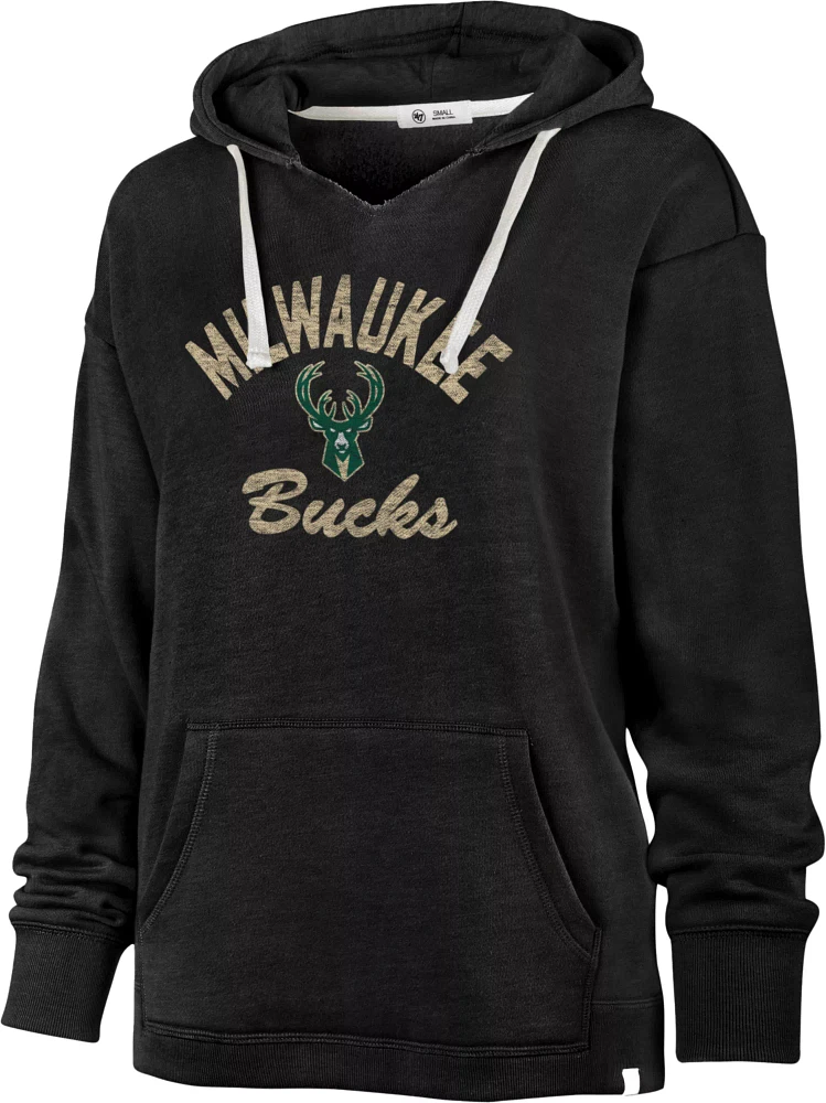 '47 Women's Milwaukee Bucks Black Wrap Up Kennedy Hoodie