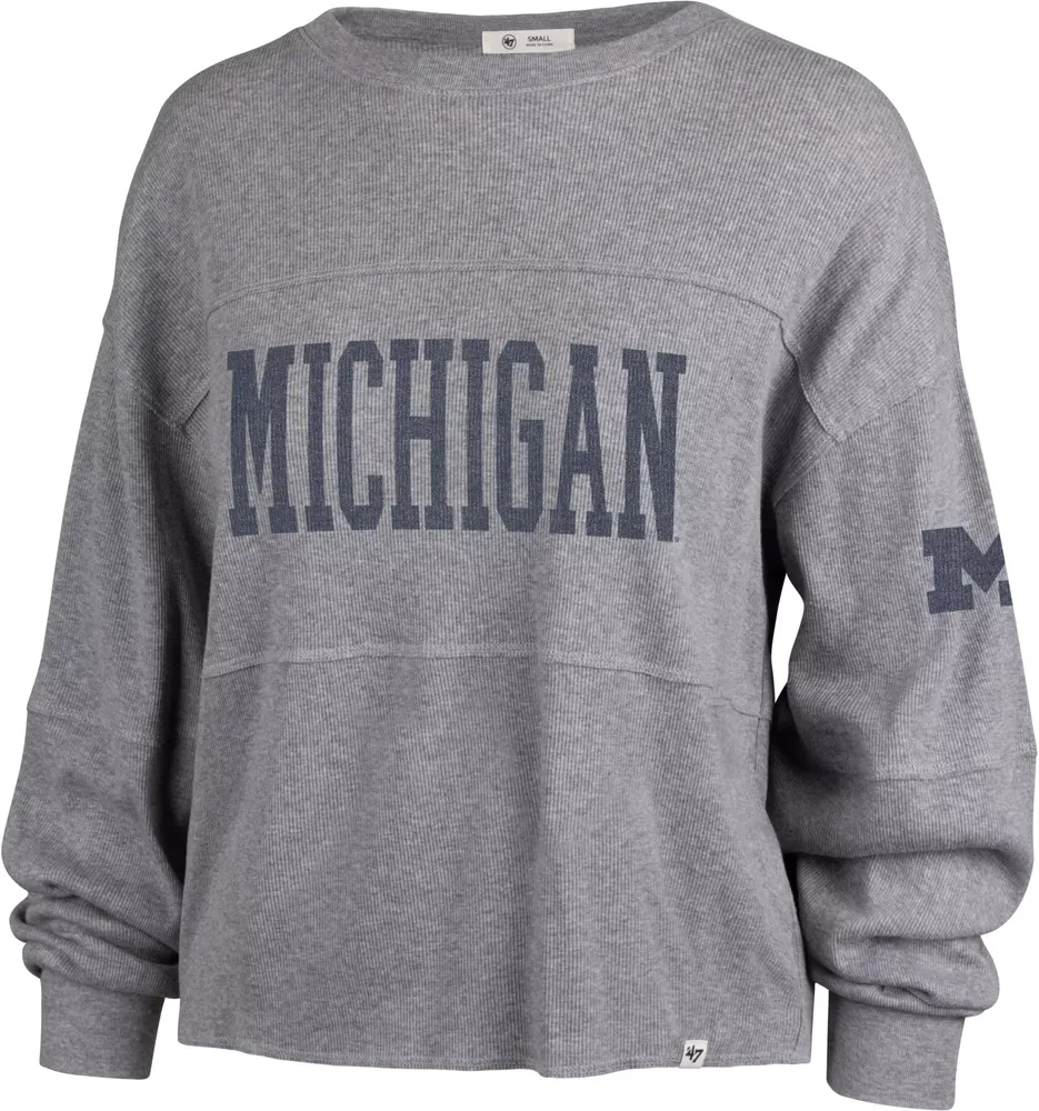 ‘47 Women's Michigan Wolverines Slate Grey Jada Long Sleeve T-Shirt