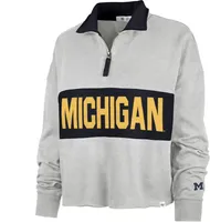 ‘47 Women's Michigan Wolverines Grey Remi 1/4 Zip Pullover