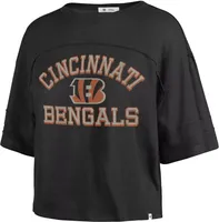 '47 Women's Cincinnati Bengals Black Half-Moon Crop T-Shirt