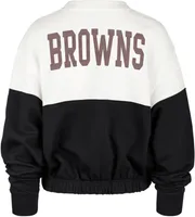 '47 Women's Cleveland Browns Color Block Bonita Sandstone Crew Sweatshirt