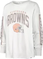 '47 Women's Cleveland Browns Tomcat White Long Sleeve T-Shirt