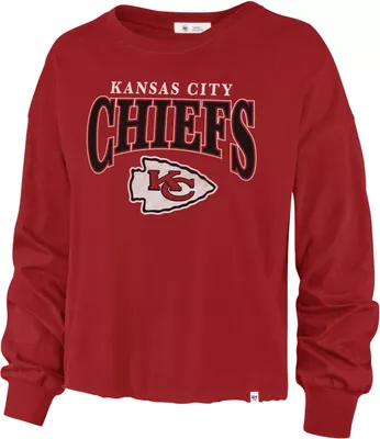 '47 Women's Kansas City Chiefs Dover Parkway Red Long Sleeve Crop Top T-Shirt