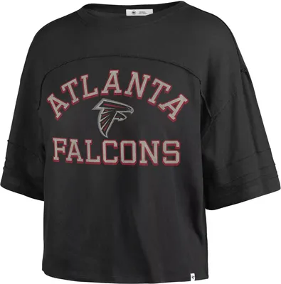 '47 Women's Atlanta Falcons Black Half-Moon Crop T-Shirt