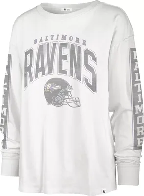 '47 Women's Baltimore Ravens Tomcat White Long Sleeve T-Shirt