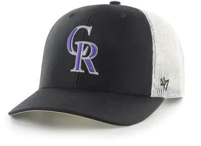 '47 Youth Colorado Rockies Black Trucker Hat