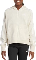 adidas Girls' 3-Stripe Hooded French Terry Sweatshirt