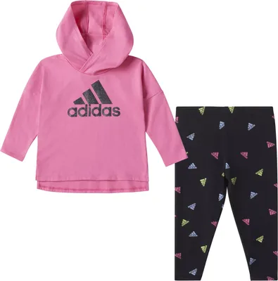 Adidas Infant Girls' 2-Piece Hooded Tee & Printed Legging Set