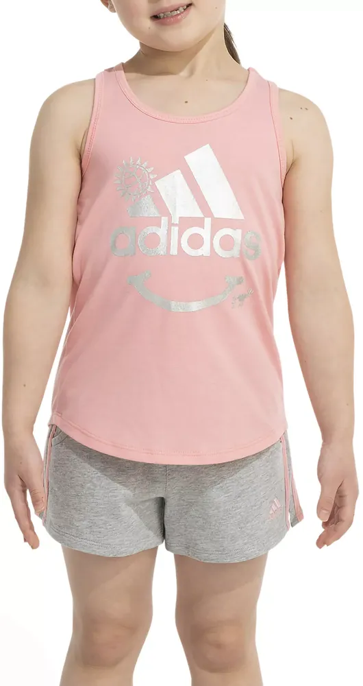 adidas Girls' Tank & French Terry Short Set