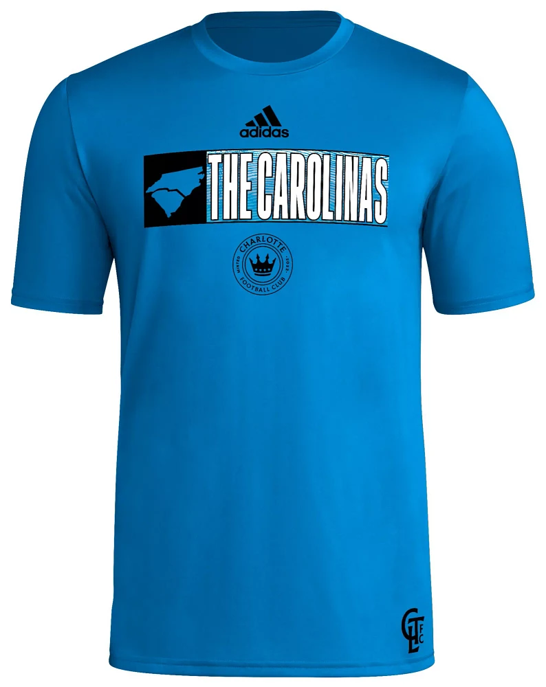 adidas Adult Charlotte FC 2024 Jersey Hook Blue T-Shirt