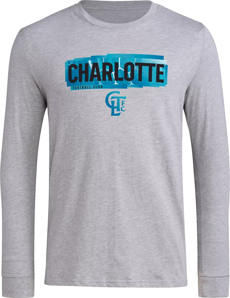 adidas Adult Charlotte FC 2024 Local Pop Grey Long Sleeve Shirt