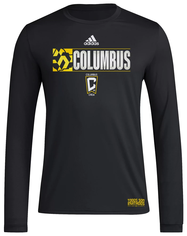 adidas Adult Columbus Crew 2024 Jersey Hook Black Long Sleeve Shirt