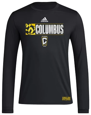 adidas Adult Columbus Crew 2024 Jersey Hook Black Long Sleeve Shirt